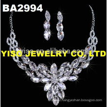 new arrival fashion glass crystal wedding necklace set